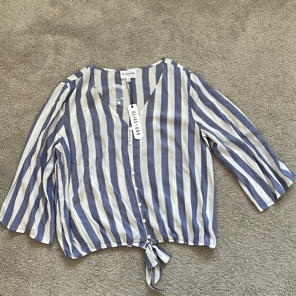 Olive & Oak Striped Shirt NWT